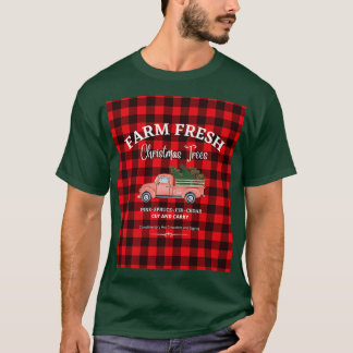 Camiseta ÁRVORES DE NATAL FRESCO DE fazenda, VELHO CAMINHÃO