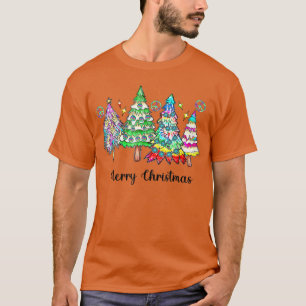 Camiseta Árvores de Natal Hippie, Boho Natal, Retro Chri