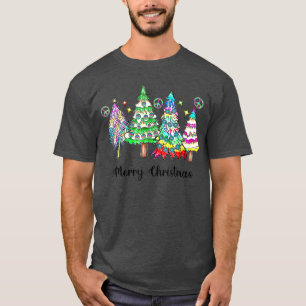 Camiseta Árvores de Natal Hippie, Boho Natal, Retro Chri