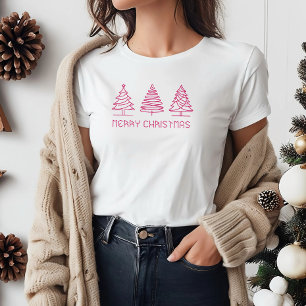 Camiseta Árvores de Natal modernas e minimalistas