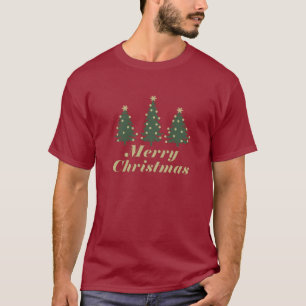 Camiseta Árvores de Natal Simples Decoradas