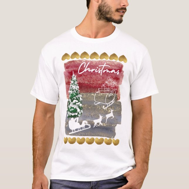 Camiseta Árvores de Natal vintage (Frente)
