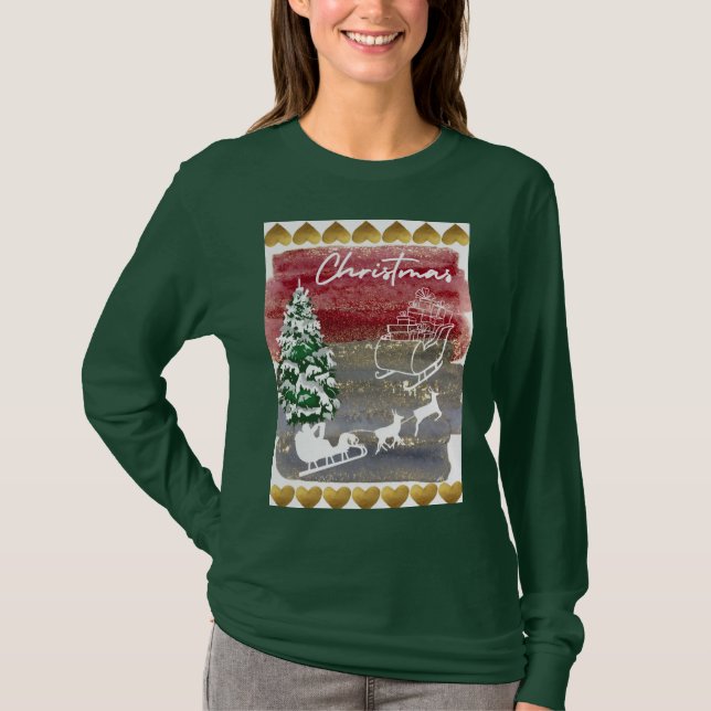 Camiseta Árvores de Natal vintage (Frente)