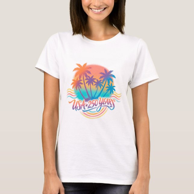 Camiseta Árvores de Palma do 250º aniversário dos EUA (Frente)