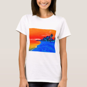 Camiseta Árvores de Palma Exóticas de Praia pop Art
