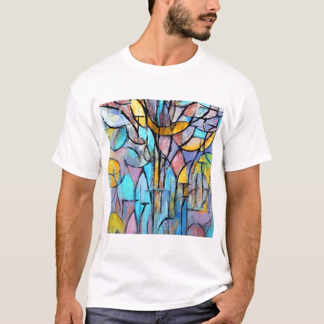 Camiseta Árvores de Piet Mondrian (Frente)