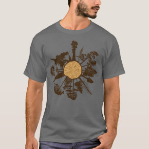 Camiseta Árvores de Pinheiros com Crescimento de Seção Cruz