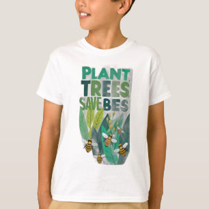 Camiseta Árvores de Plantas, Salvar Abelhas