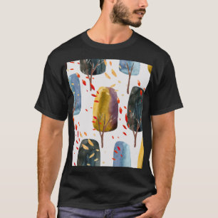 Camiseta Árvores do outono: Cores d'água pintadas à mão