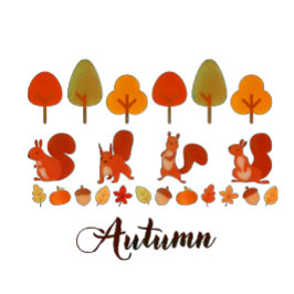 Camiseta Árvores e Esquilos de outono