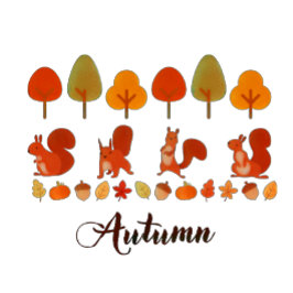 Camiseta Árvores e Esquilos de outono