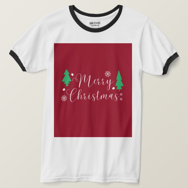 Camiseta Árvores e Estrelas Feliz Natal (Frente do Design)