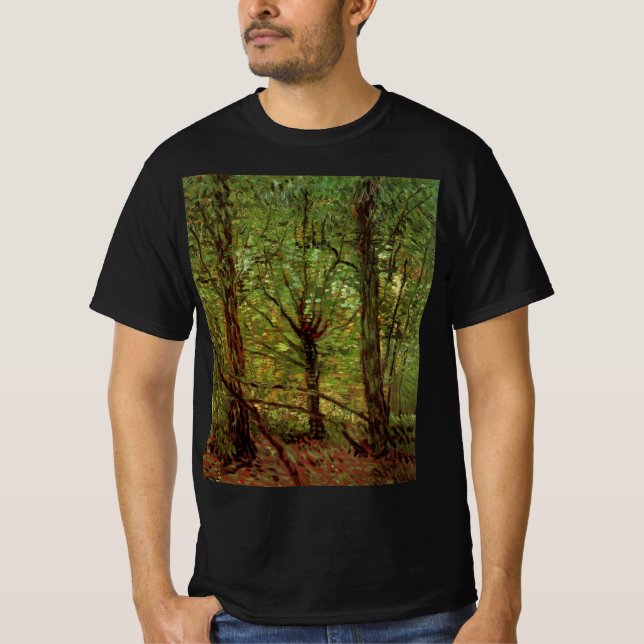 Camiseta Árvores e Subcrescimento por Vincent van Gogh (Frente)