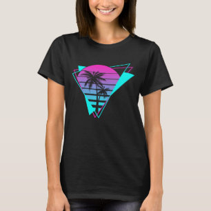 Camiseta Árvores Geométricas de Palmeiras Vaporwave Retro