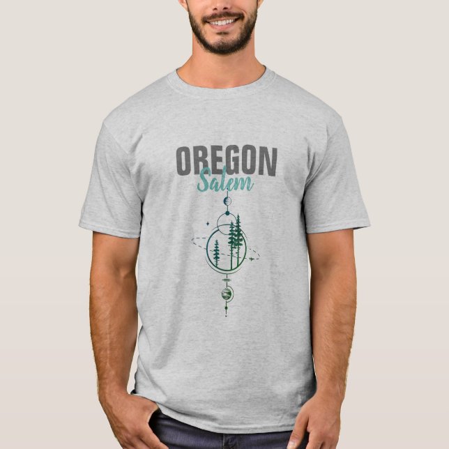 Camiseta Árvores Geométricas de Salem Oregon (Frente)