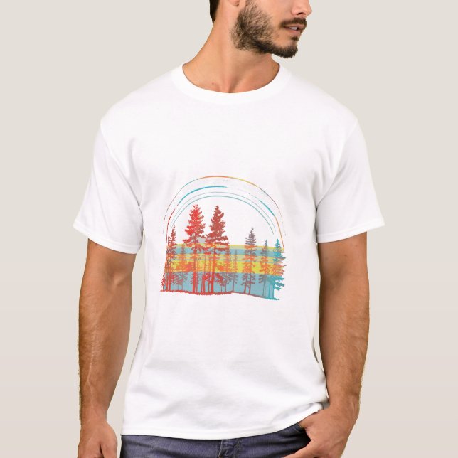 Camiseta Árvores - Montanha da Floresta Natural (Frente)