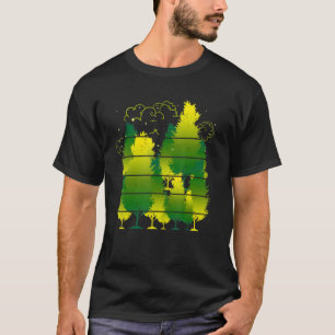 Camiseta Árvores na natureza selvagem e árvores florestais