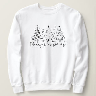 Camiseta Árvores Negras e Brancas Minimalistas Feliz Natal