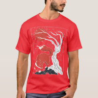 Árvores Raposas Florestam Vida Selvagem Camisa-Noi