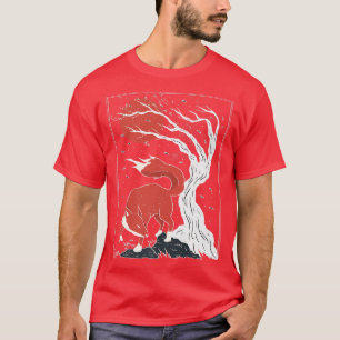 Camiseta Árvores Raposas Florestam Vida Selvagem Camisa-Noi