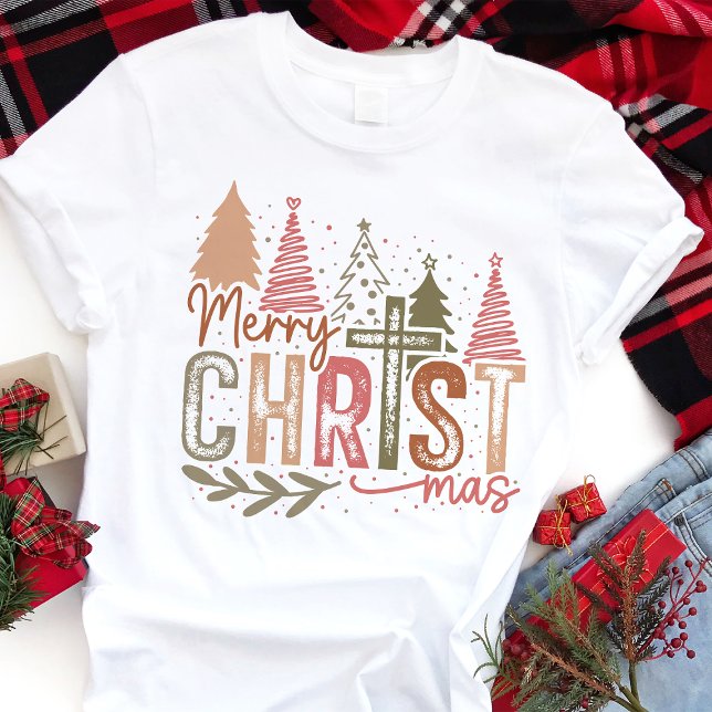 Camiseta Árvores Russas de Natal Cristão (Criador carregado)