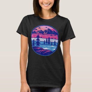 Camiseta Árvores Selvagens ao ar livre Acampamento Retro de