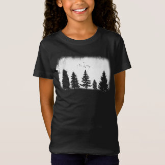 Camiseta Árvores Selvagens Retro-Natureza Minimalistas