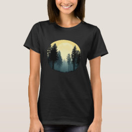 Camiseta Árvores Silhouette da Floresta Natural