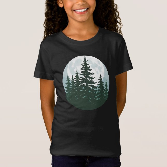 Camiseta Árvores Silhouette da Floresta Natural (Frente)