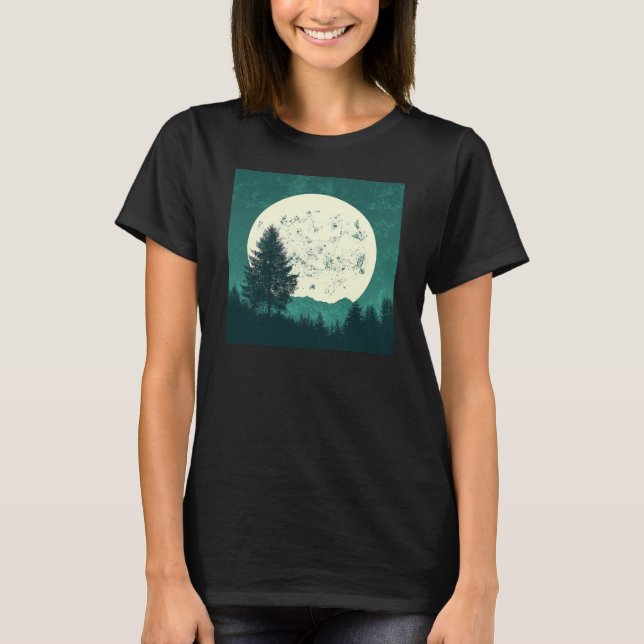 Camiseta Árvores Silhouette da Floresta Natural (Frente)