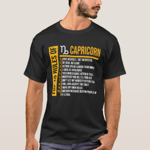 Camiseta As 10 Regras do Capricórnio para os celebrantes do