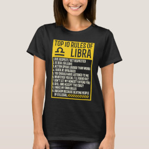 Camiseta As 10 regras mais importantes do Horóscopo de Libr