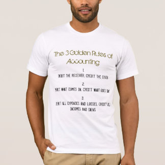 Camiseta "As 3 Regras Ouros de Contabilidade"
