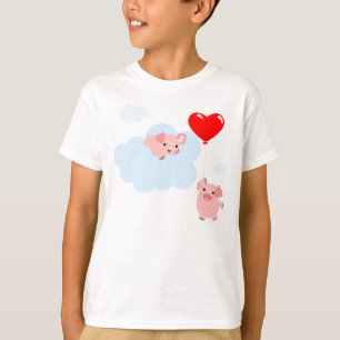 Camiseta As Asas do Amor (Porcos de Cartoon) Crianças