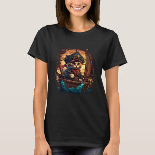 Camiseta As Aventuras do Capitão Gato Pirata Design