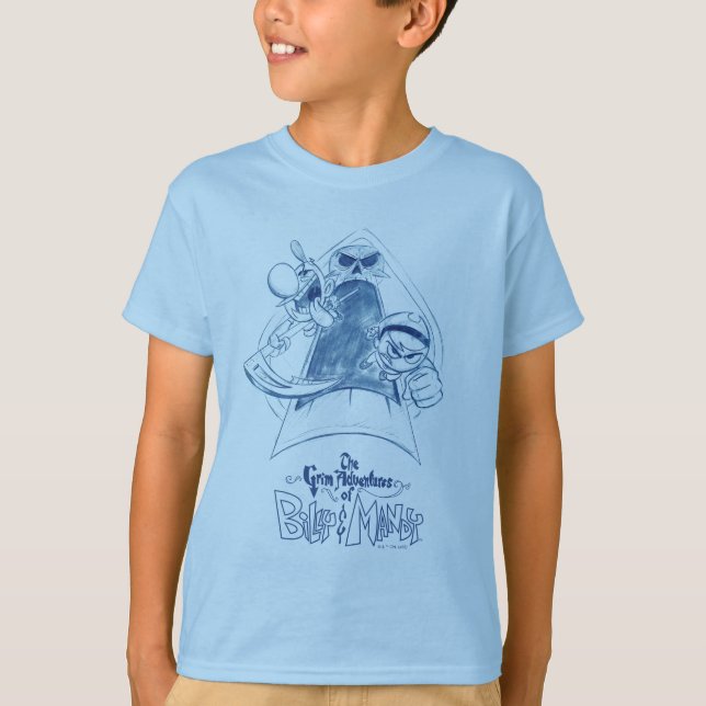Camiseta As Aventuras Negras de Billy & Mandy Sketch Art (Frente)
