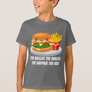 Camiseta As batatas fritas Kawaii Hamburger são legais e ad