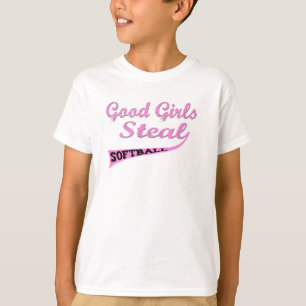 Camiseta As boas meninas roubam (urbanos cor-de-rosa)