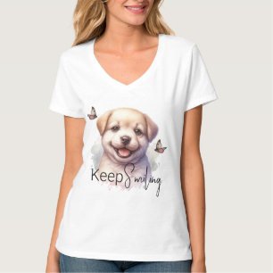 Camiseta As Borboletas De Puppy Continuam A Sorrir Personal