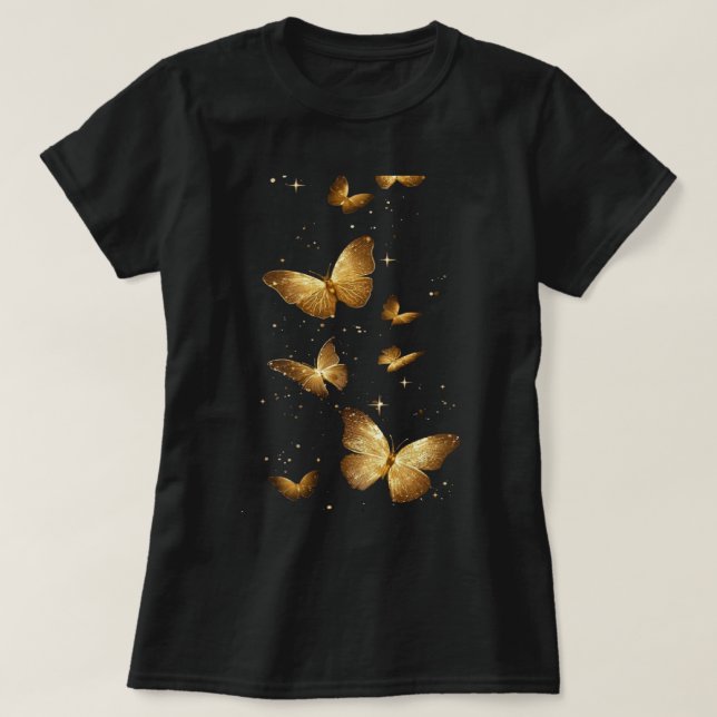 Camiseta As Borboletas Douradas (Frente do Design)