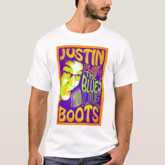 Camiseta As botas de Justin jogam os azuis