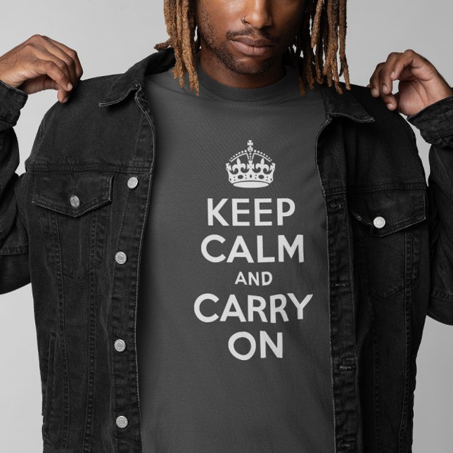 Camiseta As cinzas mantêm-se calmas e continuam (Gray Keep Calm and Carry On T-Shirt)