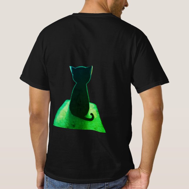 Camiseta as costas de um gato (Verso)