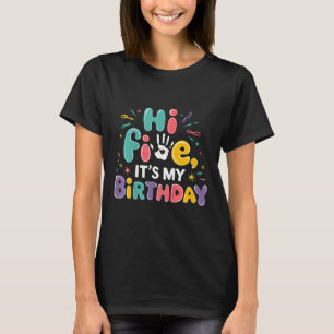 Camiseta As Crianças Cinco São A Minha Festa de aniversário
