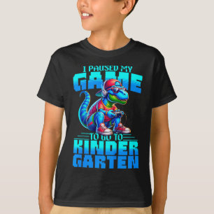 Camiseta As Crianças Voltam à Escola T-rex Eu Pausar Meu Jo