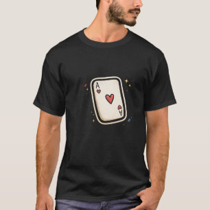 Camiseta Ás de Copas Arte de Carta de Jogo Minimalista
