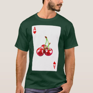 Camiseta Ás de copas carta de baralho com cerejas