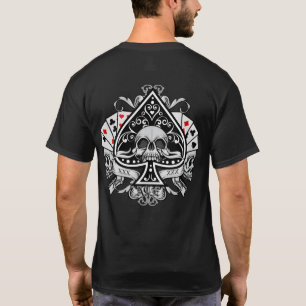 Camiseta Ás de Espadas Caveiras Cartas de Baralho Jogador