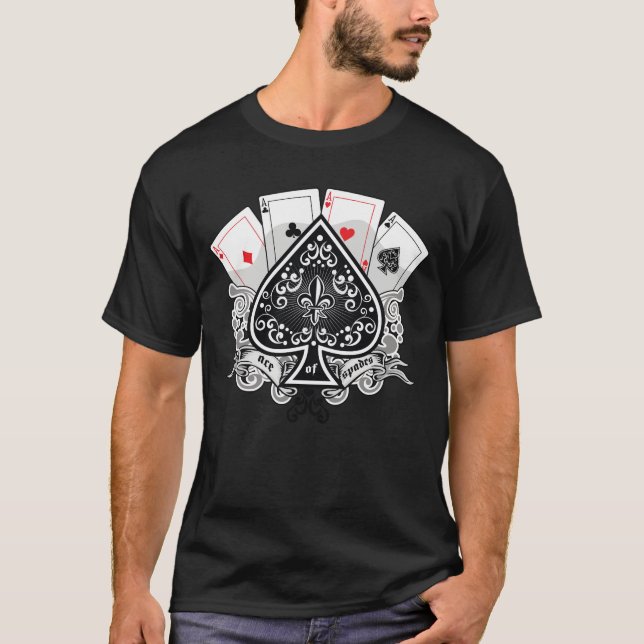 Camiseta Ás De Espadas | Design do compartimento da placa (Frente)