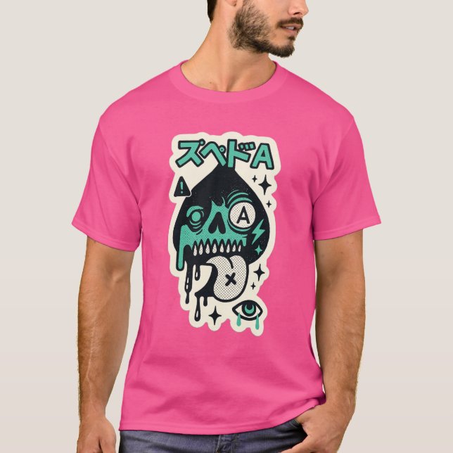 Camiseta Ás de Espadas — Katakana com cabeça de gargalo (Frente)